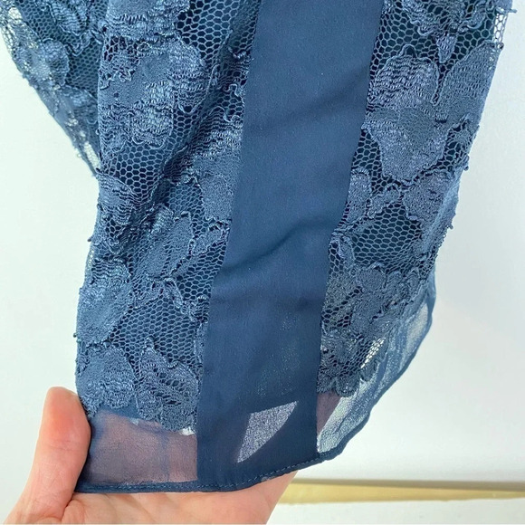 DVF Diane Von Furstenberg New Zarita Lace Dress Size Small Long Sleeve Navy Blue - Picture 6 of 16